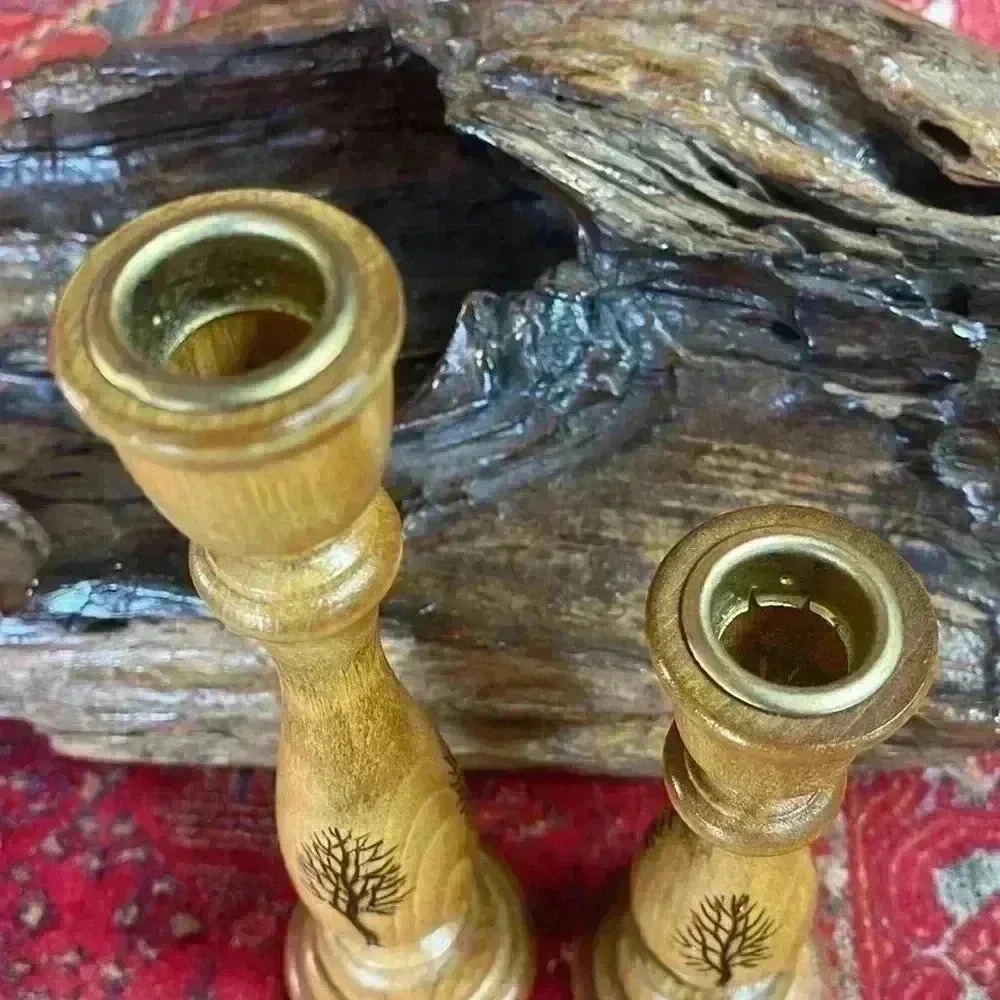 Handcrafted, beautiful tree, candle sticks. These are one of a kind. - Picture 4 of 6